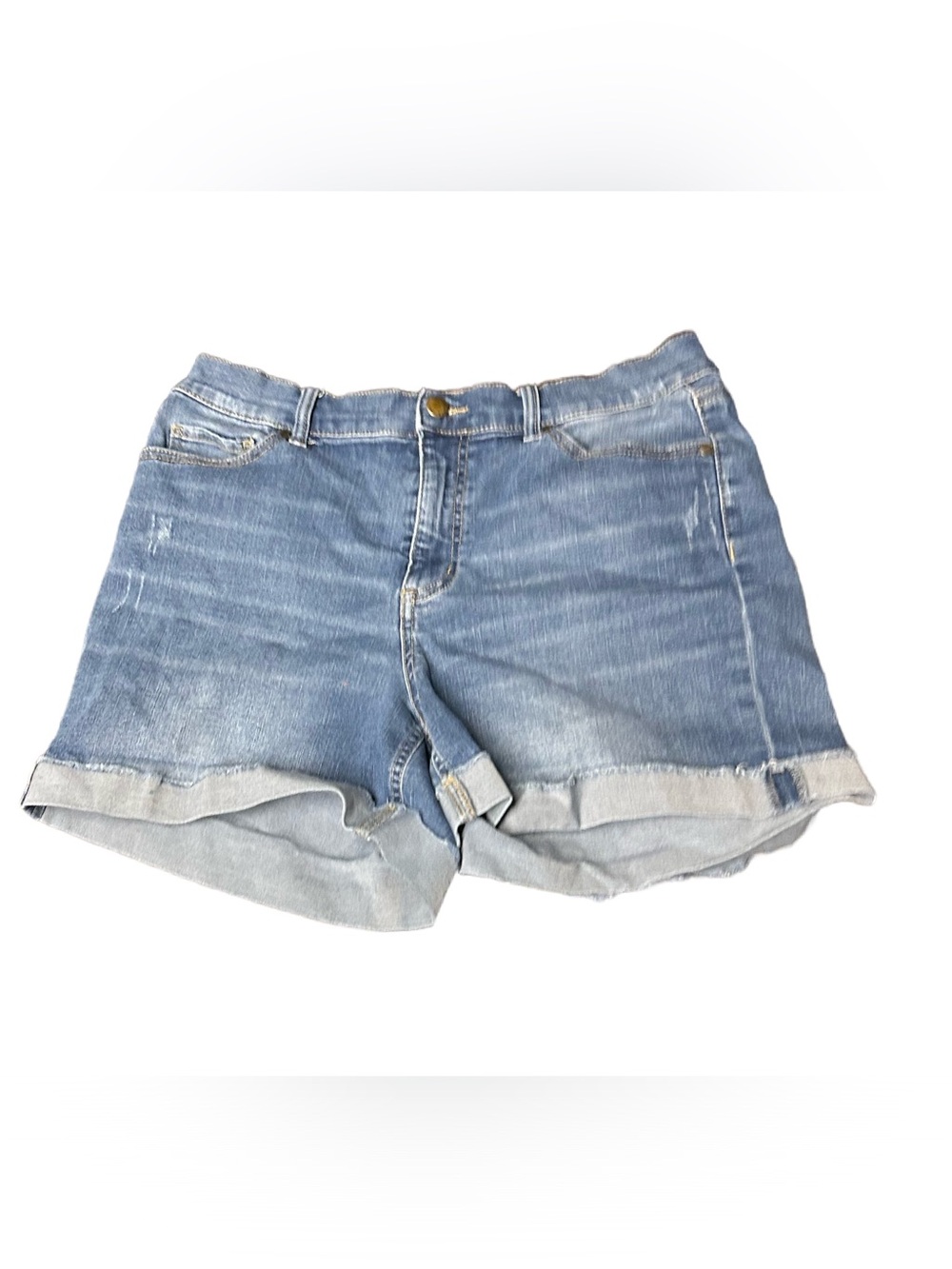 dip Light Blue Denim Rolled-Hem Shorts